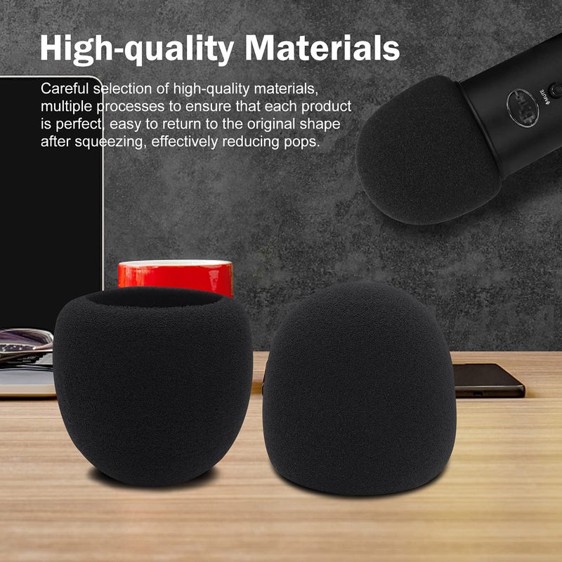 boseen Foam Microphone Windscreen for Blue Yeti - Professional Pop Filter for 2.5 Inch Diameter Microphones Sponge Mic Cover 2Pcs - Image 2